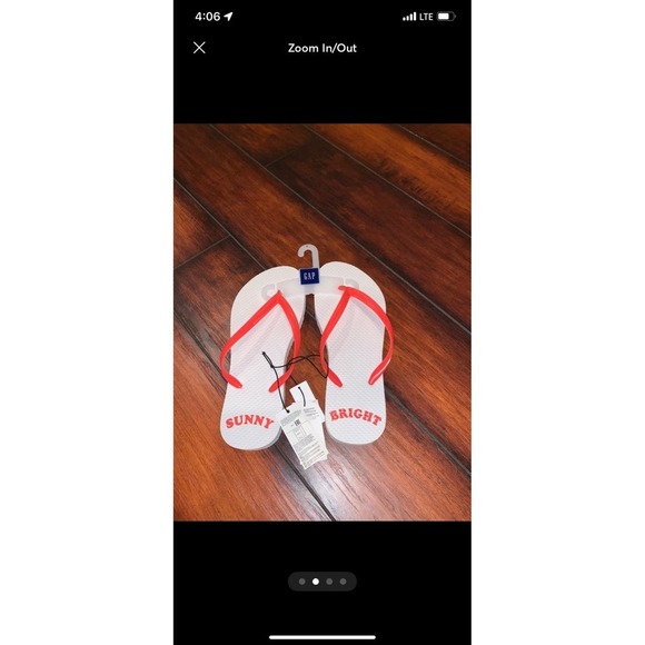 NWT GAP Womens Flip Flops white Size 6 sunny & bright - Picture 4 of 4